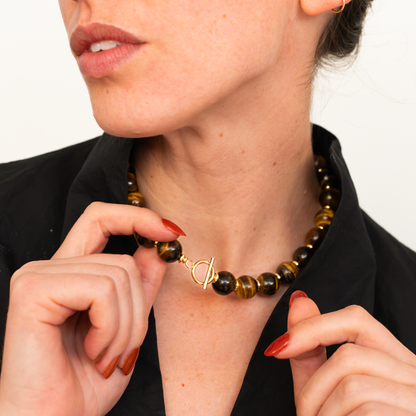Chunky Gemstone & Baroque Pearl Necklace