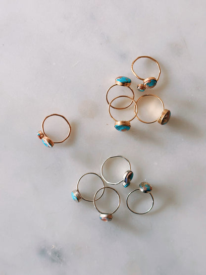 Gold Filled Oyster Turquoise Rings