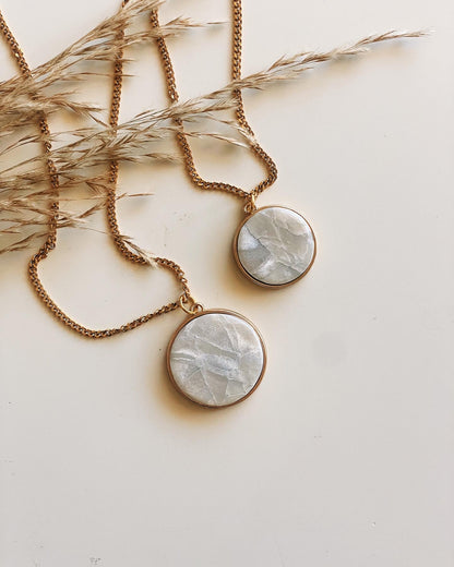 Mother of Pearl Monogram Pendant Necklaces