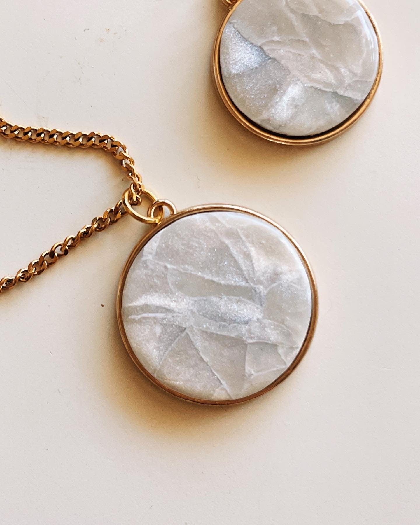 Mother of Pearl Monogram Pendant Necklaces